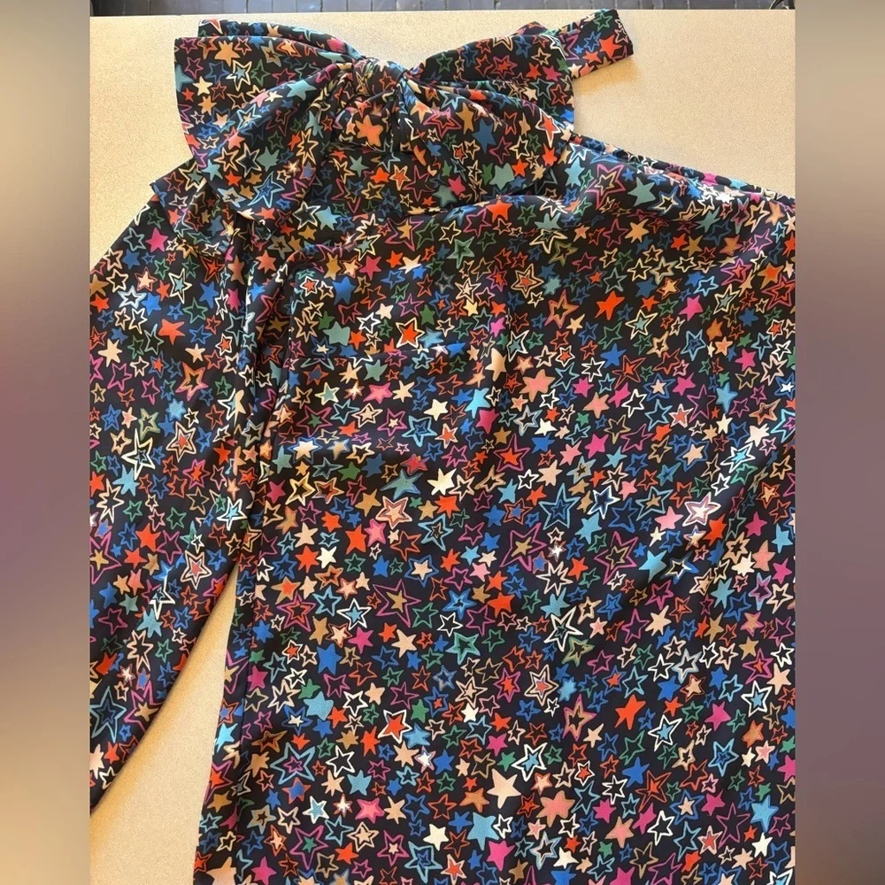J. Crew One Shoulder Top in Kaleidoscope Star Print